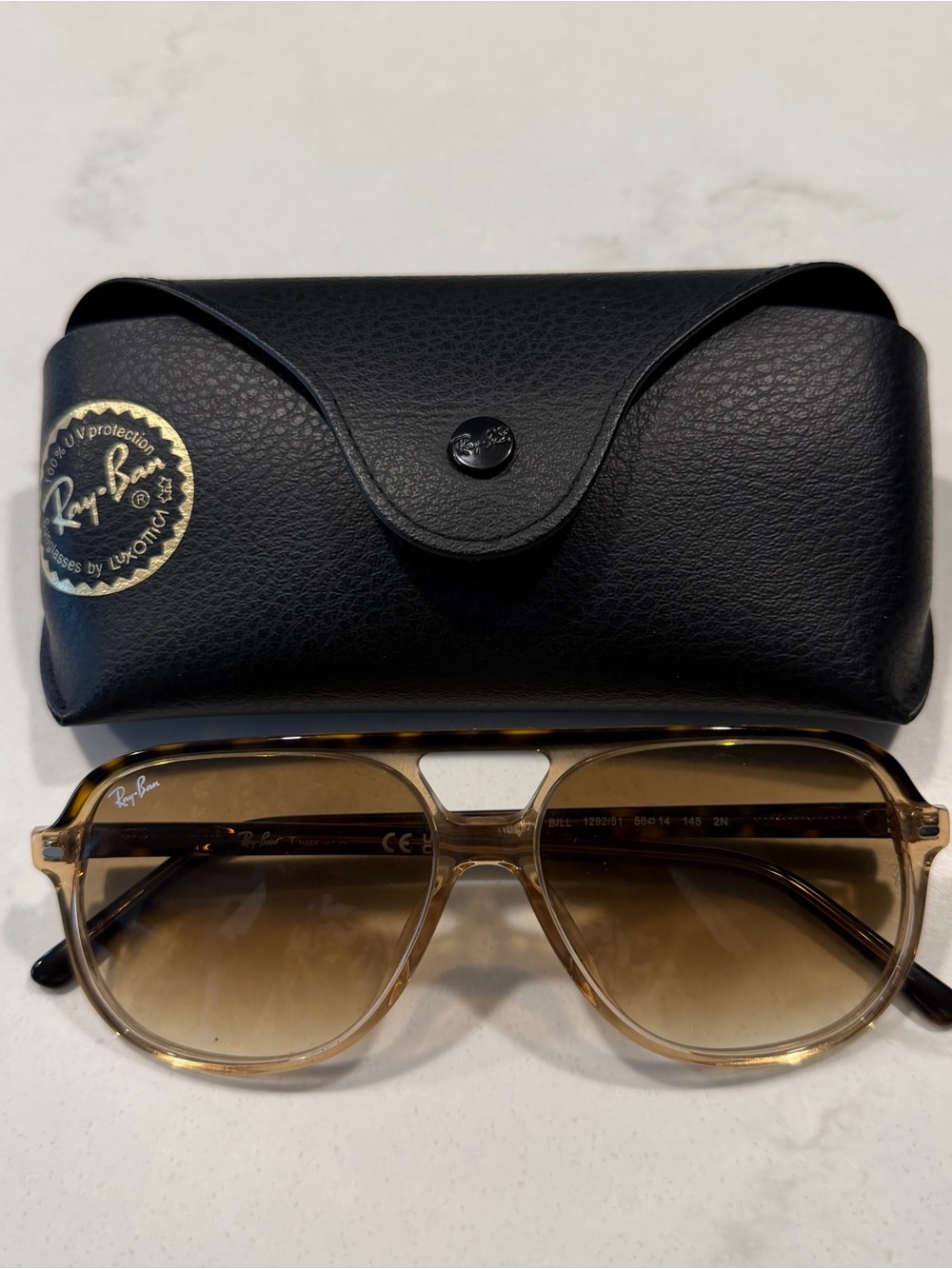 Ray-Ban Brown Gradient Aviator Sunglasses